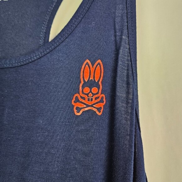 Psycho Bunny Navy Blue Logo Racer Back Tank Top S - Picture 3 of 6